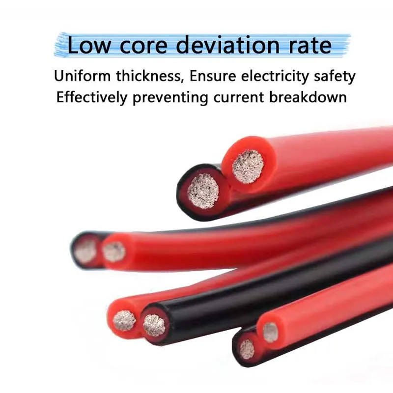 배터리 자동차 인버터 모터 라이트용 내열성 전기 전원 와이어, 슈퍼 소프트 실리콘 케이블, 22AWG, 5M, 10M, 50M, 100M, 2 핀