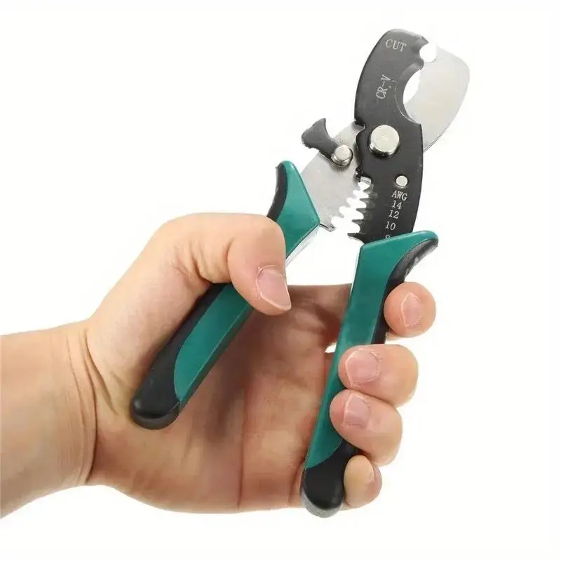 1Pc 8 Inch Wire Stripper Cable Cutting Scissor Stripping Pliers Cutter 1.6-4.0mm Hand Tools Ferramentas Herramientas