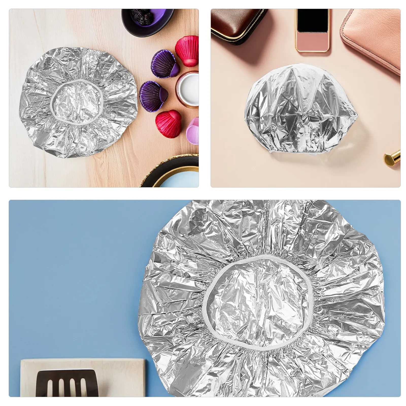 8Pcs Heated Hair Cap Aluminum Foil Thermal Processing Cap for Hair Steaming Dye Perm Isolation Salon Supplies