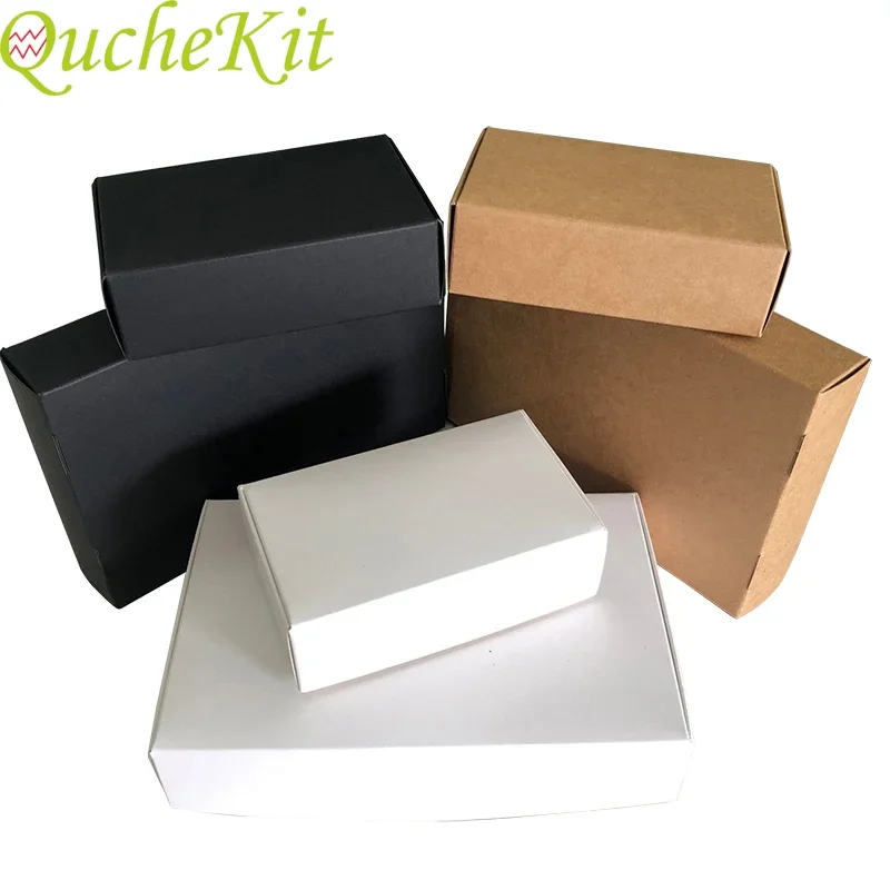 10pcs Blank Kraft Paper Packaging Box Handmade Soap Gift Boxes Birthday Party Supplies Jewelry Candy Cookie Display Carton Box