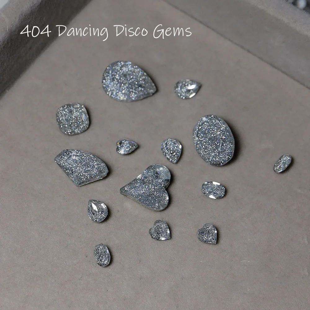 -Dancing Disco Gems- Crusher Glitter Diamonds Break-out Bar Reflective Heart Sharp Cutlet Crystal Acrylic Resin Rhinestones 404s