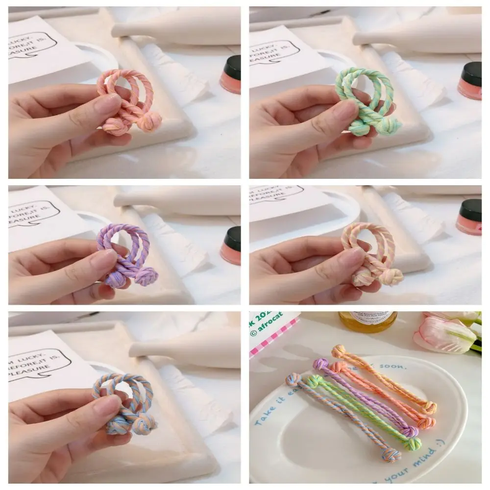 Fashion High Elastic Chinese Knot Hair Rope Korean Style Headdress Candy Color Hair Tie Ponytail Holder Rubber Band Wedding