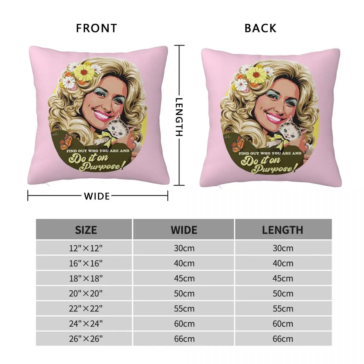 Dolly Parton Do It On Purpose Pillowcase Polyester Linen Velvet Creative Zip Decor Throw Pillow Case Room Cushion Cover