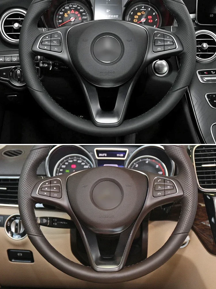 W205 W213 W253 W218 W166 W447 Ulepszona chromowana osłona kierownicy samochodowej do Mercedes Benz C E GLC CLS Class — 2