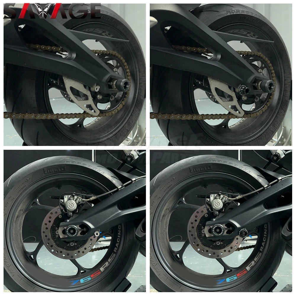 

2025 765 R, вилка заднего колеса, слайдер для Street Triple 765 RS 765S 765R, аксессуары для мотоциклов, катушки маятника, ползунки