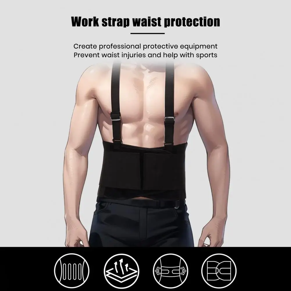 Sports Brace for Running Waist Protector with Adjustable Buckle Ergonomic Waist Protector with Suspenders for Men for Sports