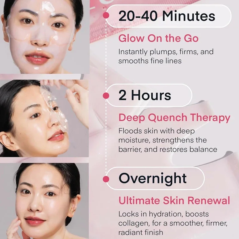 4pcs/pack Overnight Collagen Mask Salmon DNA PDRN Face Mask For Glass Glow Elasticity Hydrating Firming Smooth korean Skincare
