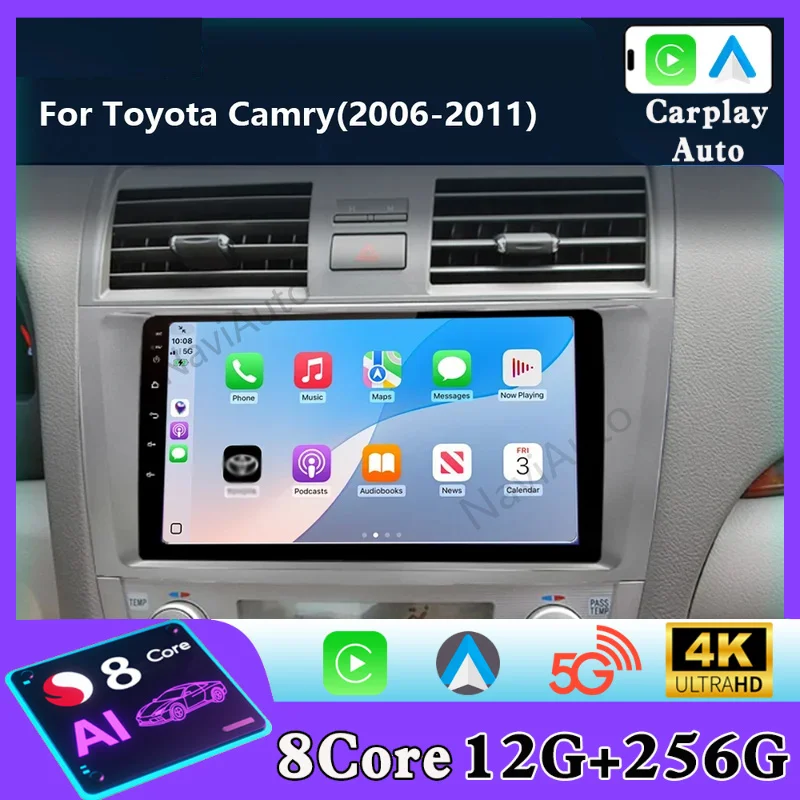 Car Multimedia Player Android 16 2 Din Radio for Toyota Camry 2006 - 2011 Autoraido Carplay Stereo Head Unit  Carplay