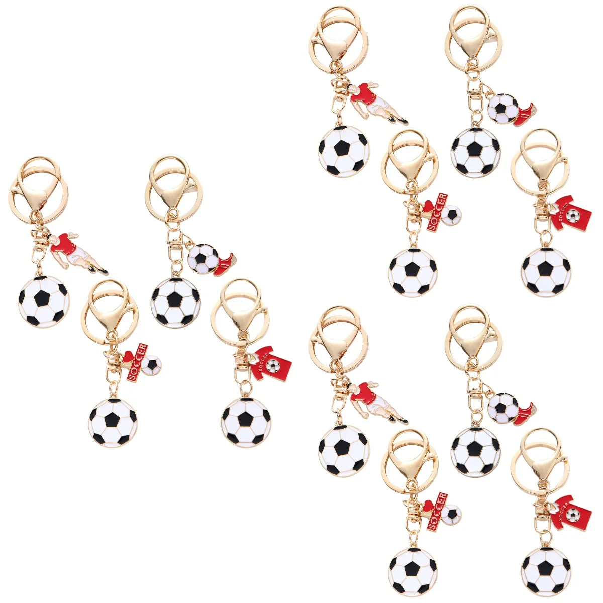 

3 Pack Football Keychain Model Keyrings Fob Pendants Zinc Alloy Bag Charm Decor