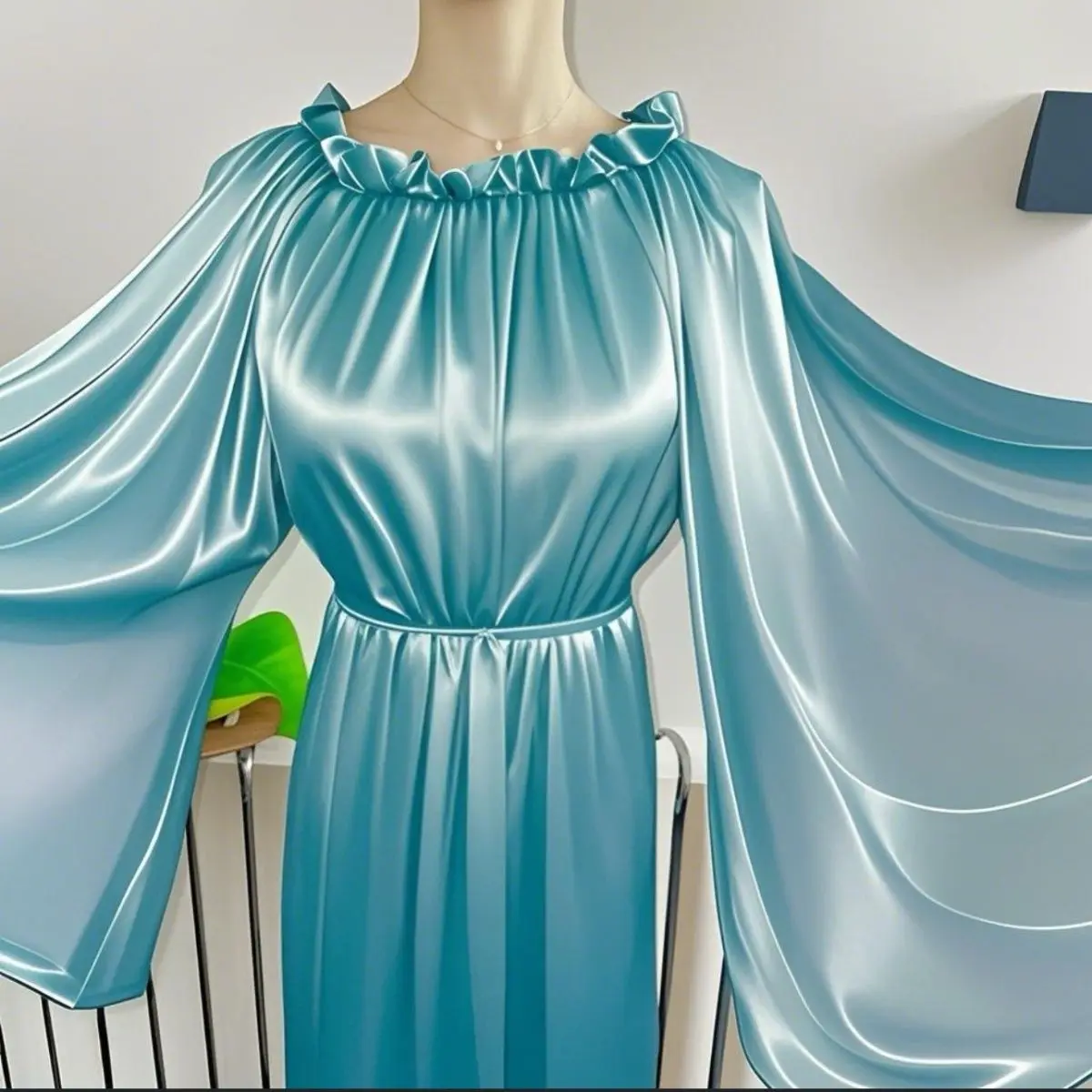 

Ice Silk Stretchy Silky Fan-shaped Loose Nightdress for Men