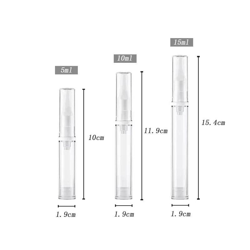 50 Stuks Mini Clear Vacuümpomp Flessen Hervulbare Monsterfles 5 Ml/10 Ml/15 Ml Reizen containers Voor Oogcrème Vloeibare Foundation