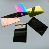 1 Piece, 0.8mm Thick, Polished Metal Gift Card with Mirror-Reflective Surface, Printable, Credit Card Size