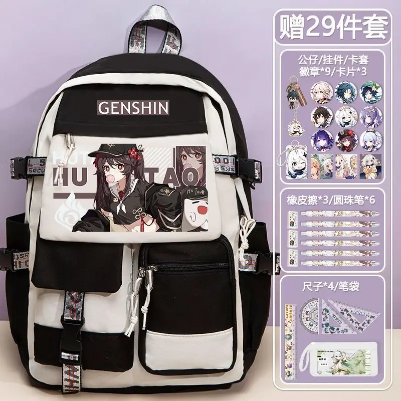 Anime Genshin Impact 2025 New Model Elementary Middle School Boys And Girls Large Capacity Lightweight Double Shoulder Backpack