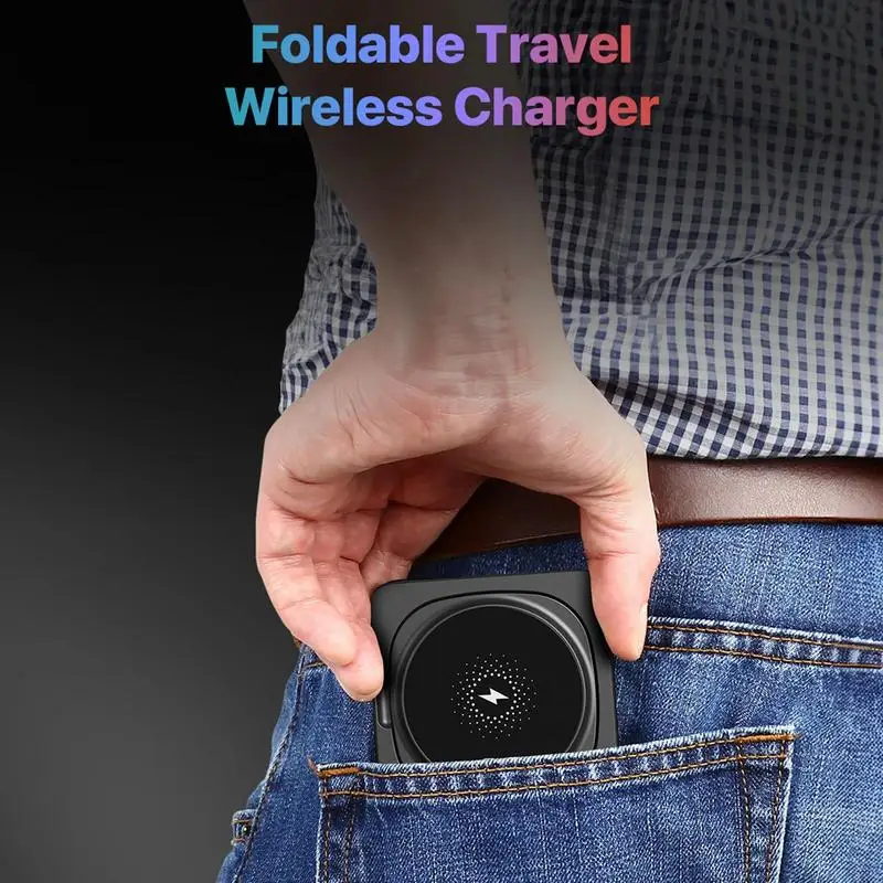접이식 무선 충전기 여행용 전화 충전기 스탠드 여러 장치용 휴대용 충전 스테이션 Smartwatch 충전 패드 고속