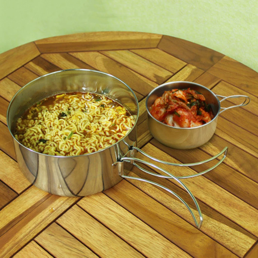 

8 Pcs Cooking Utensils Outdoor Portable Pot and Pan Set Camping Cookware Barbecue Combination