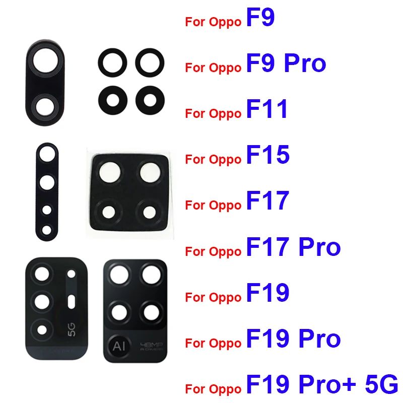 Back Camera Glass Lens For OPPO F9 F17 19 Pro Plus F11 F15 Rear Camera Lens Glass with sticker Replacement Spare Parts