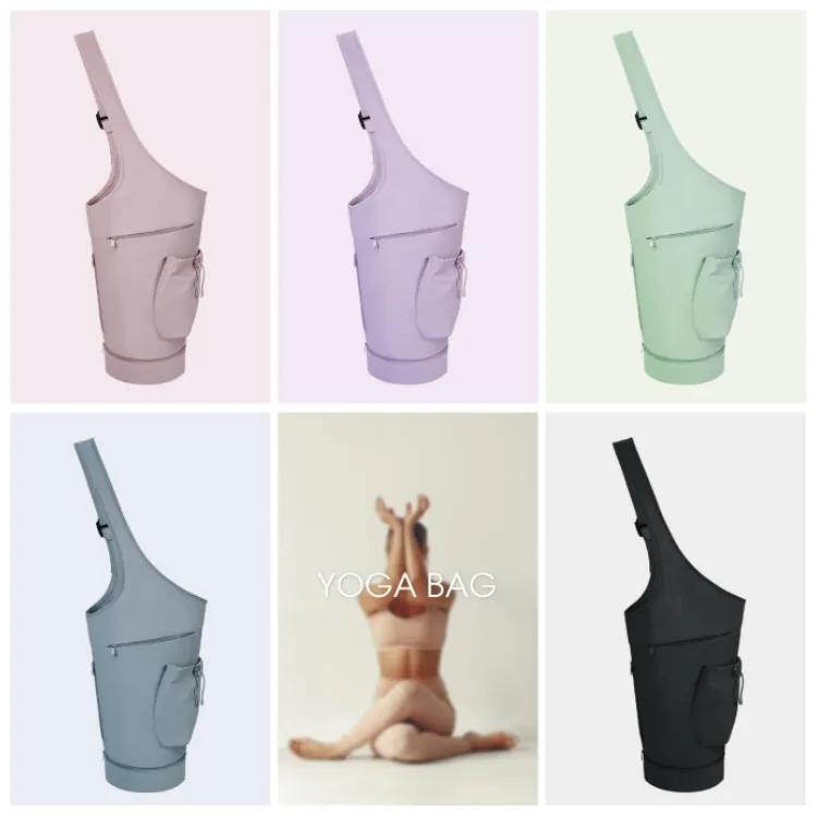 Large Open-Top Yoga Mat Bag with Long Handles Waterproof Wet Pocket & Drawstring Water Bottle Holder Durable Yoga Mat Carrier