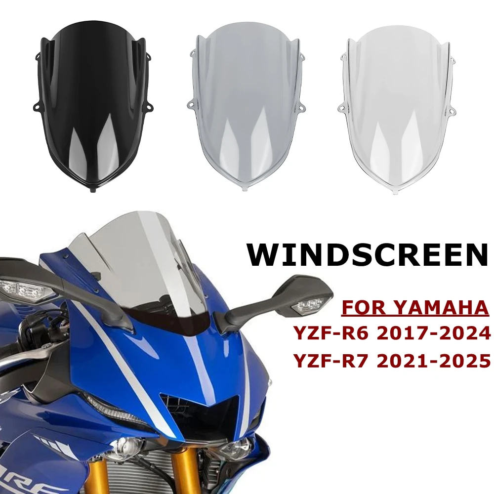

Для Yamaha YZF-R6 YZFR6 2017-2024 YZF-R7 YZFR7 2021-2025 переднее лобовое стекло мотоцикла, ветровой дефлектор, экран YZF R6 R7