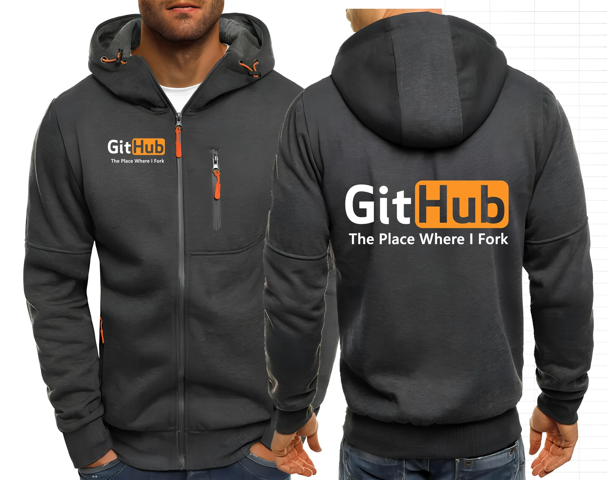 Github The Place Where I Fork برمجة ملابس الشارع الشهير للرجال مع قلنسوة بسحاب سترة بقلنسوة صلبة ملابس رجالية بغطاء للرأس في الهواء الطلق #3