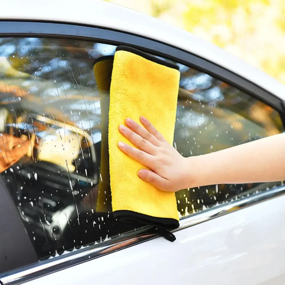 طقم قماش من الألياف الدقيقة للسيارة مكون من 3 قطع - مناشف تنظيف لتجفيف تلميع الشمع التلقائي
