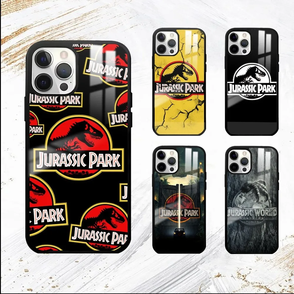 World J-Jurassic Park Phone Case For iPhone 16 15 14 13 12 11 Pro Max Plus Mini PC Mirror Fashion  phone case