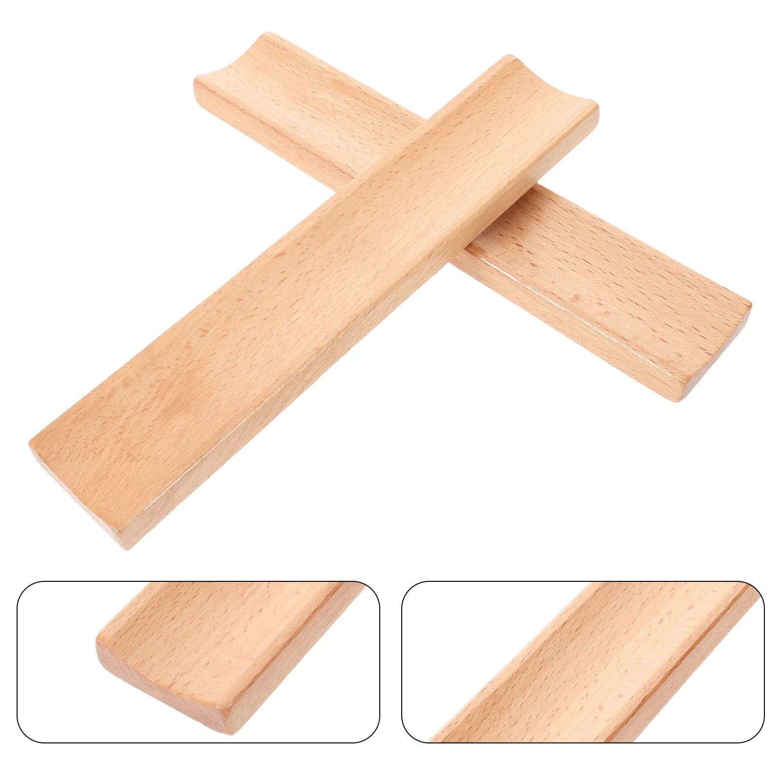 

2Pcs Natural Wood Rolling Pin Holder Antiroll Design Kitchen Storage Rack Cradle for Dough Roller Pastry Roller Display Stand