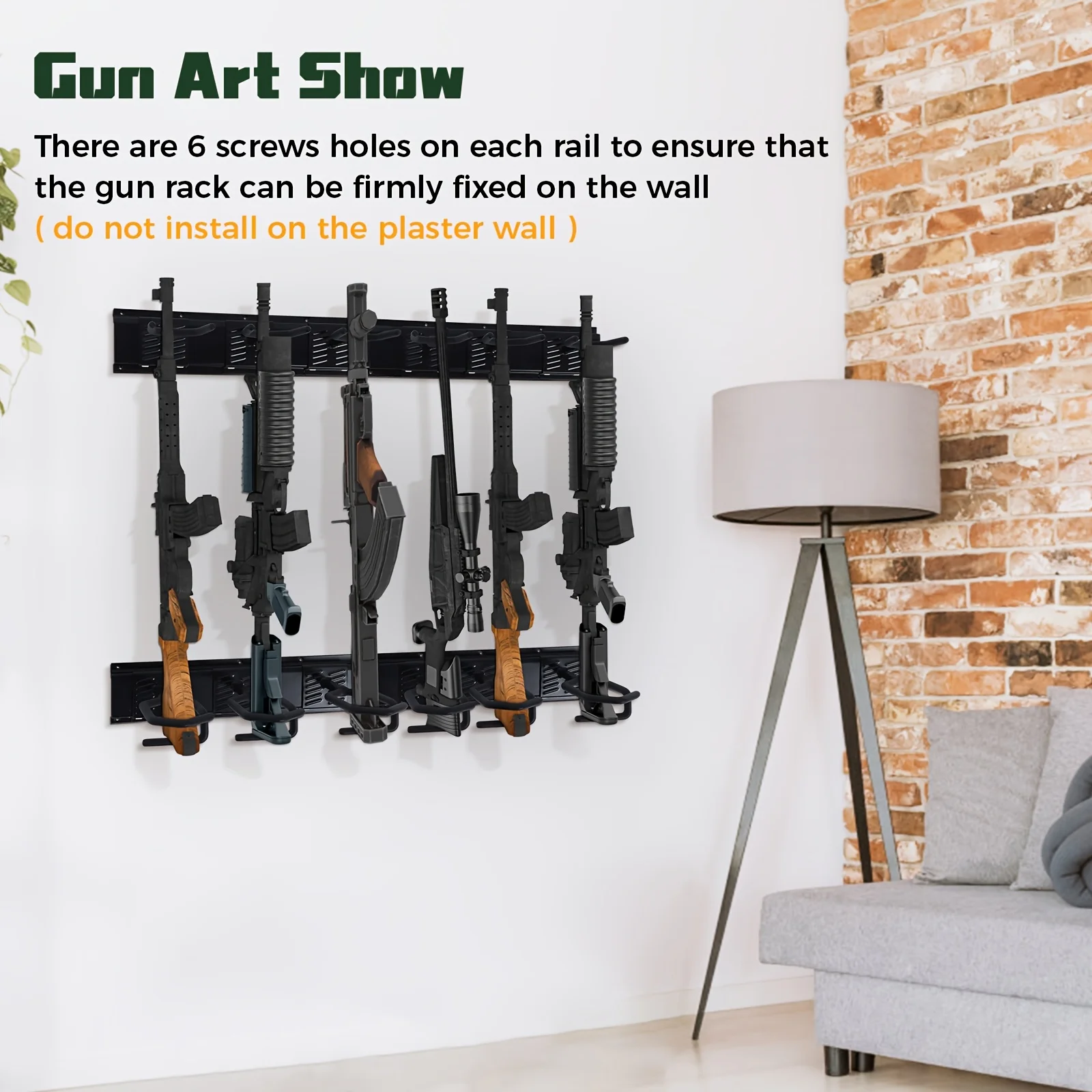 Adjustable Wall-Mounted Gun Rack - Secure & Space-Saving Storage For Shotguns And Rifles Stainless Steel Weapo Collection Stand