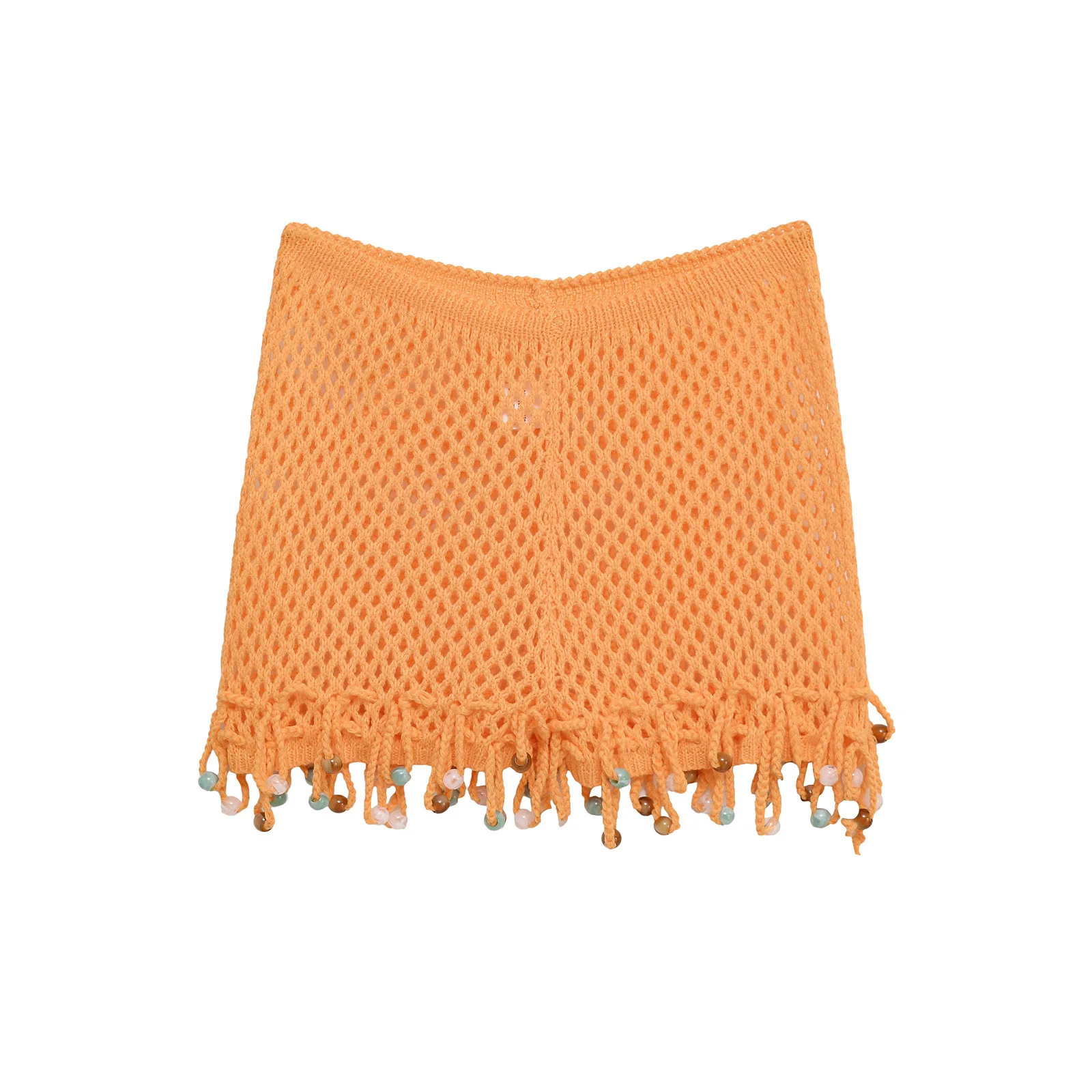 여성 여름 핸드메이드 진주 크로셰 탑과 캐미솔 세트 캐주얼 슬림핏 니트 크로셰 비치 휴가 반바지 세트