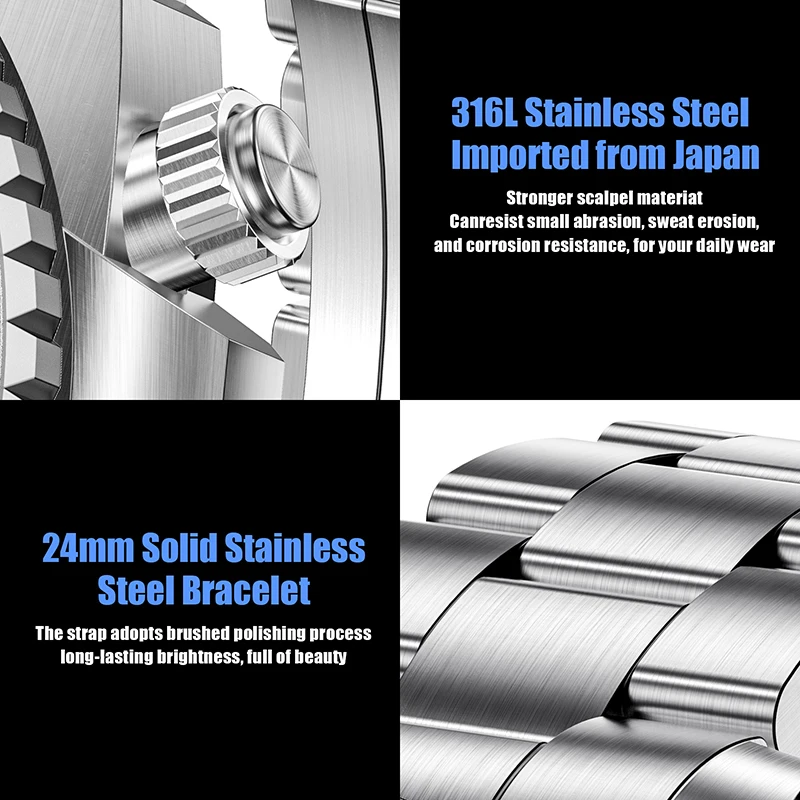 FEELNEVER ساعة رجالي فاخرة LIGE المهنية غواص كوارتز ساعات المعصم 500 متر مقاوم للماء مضيئة متعددة الوظائف ساعات الرجال