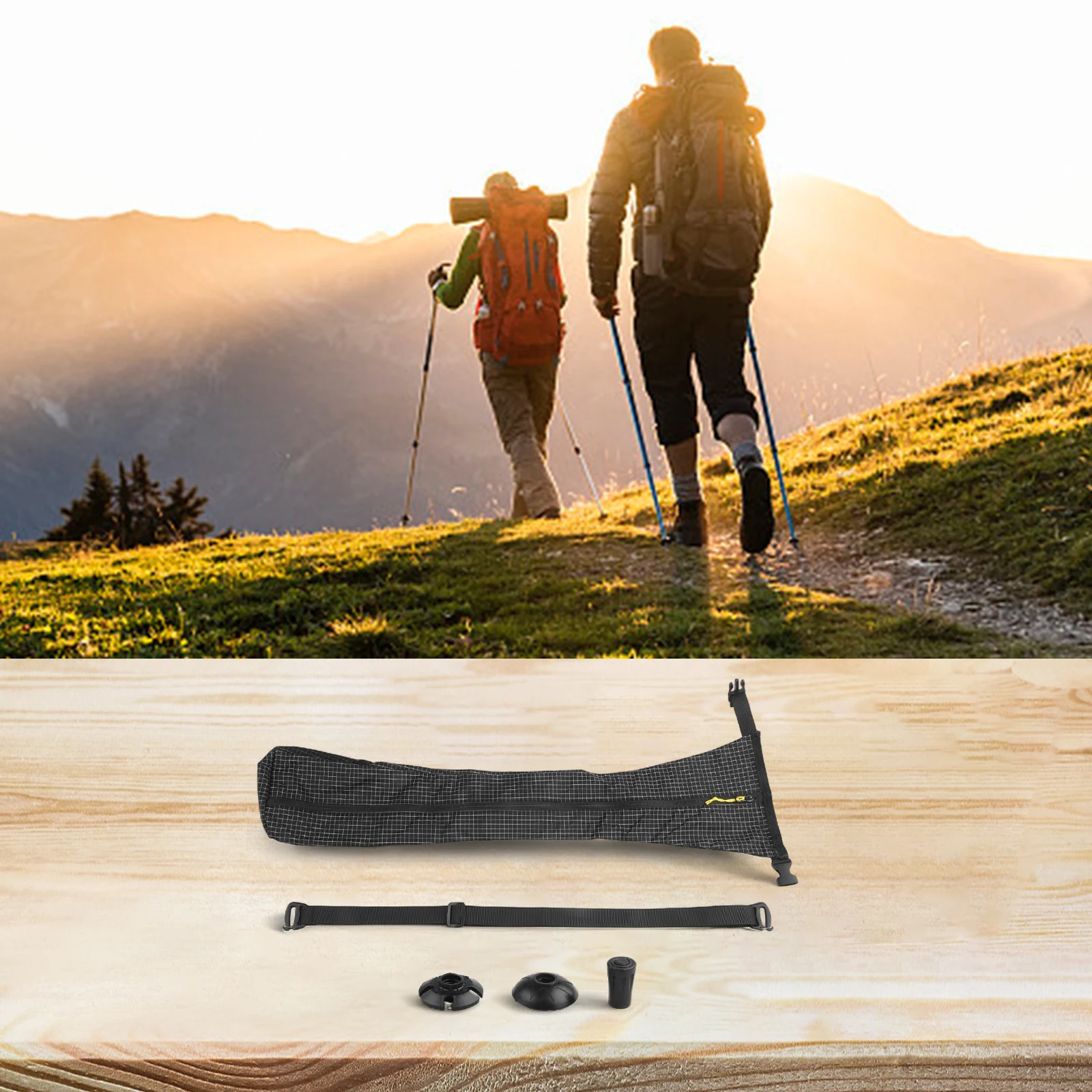 

Сумка для походов, портативная сумка для треккинга, сумка для треккинговых палок, подходит для палок длиной 70 см, сетчатые карманы, устойчивая к царапинам, износостойкая конструкция