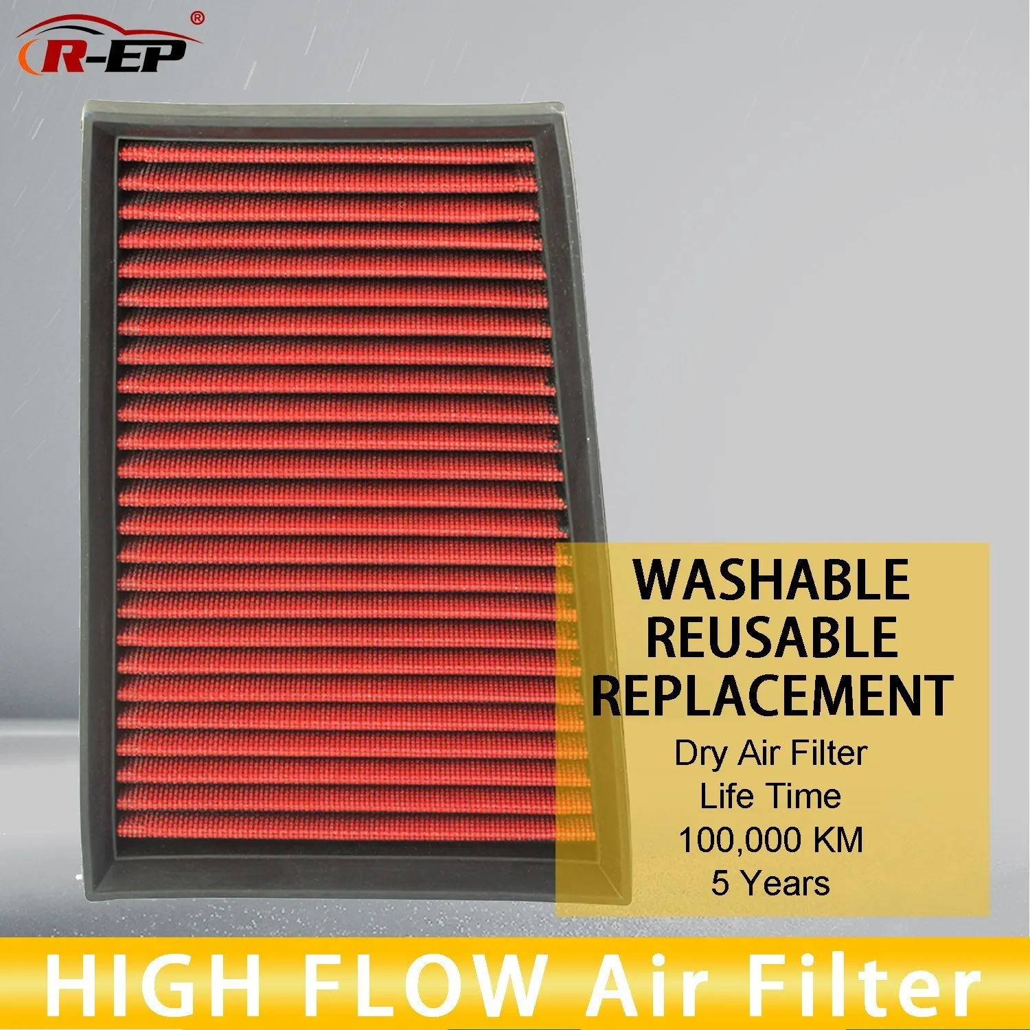 R-EP High Flow Air Filter Fits for Nissan Qashqai X-Trail Dualis 1.6L Renault Koleos 2.0L Air Intake Filter Washable Reusable