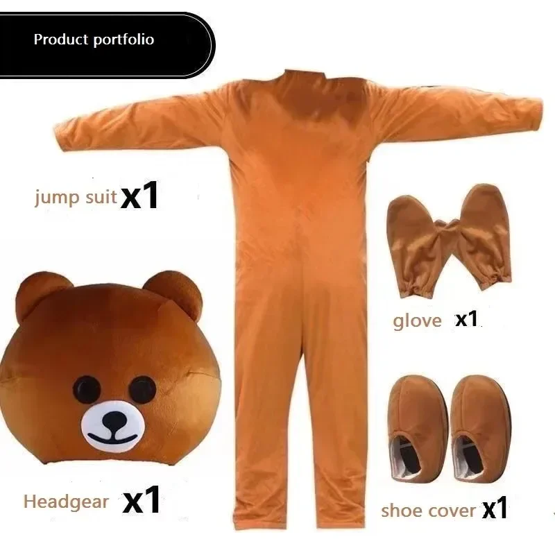 Costume de mascotte d'ours brun, personnages de dessins animés, activités de carnaval d'animaux, Cosplay Ta.com, V