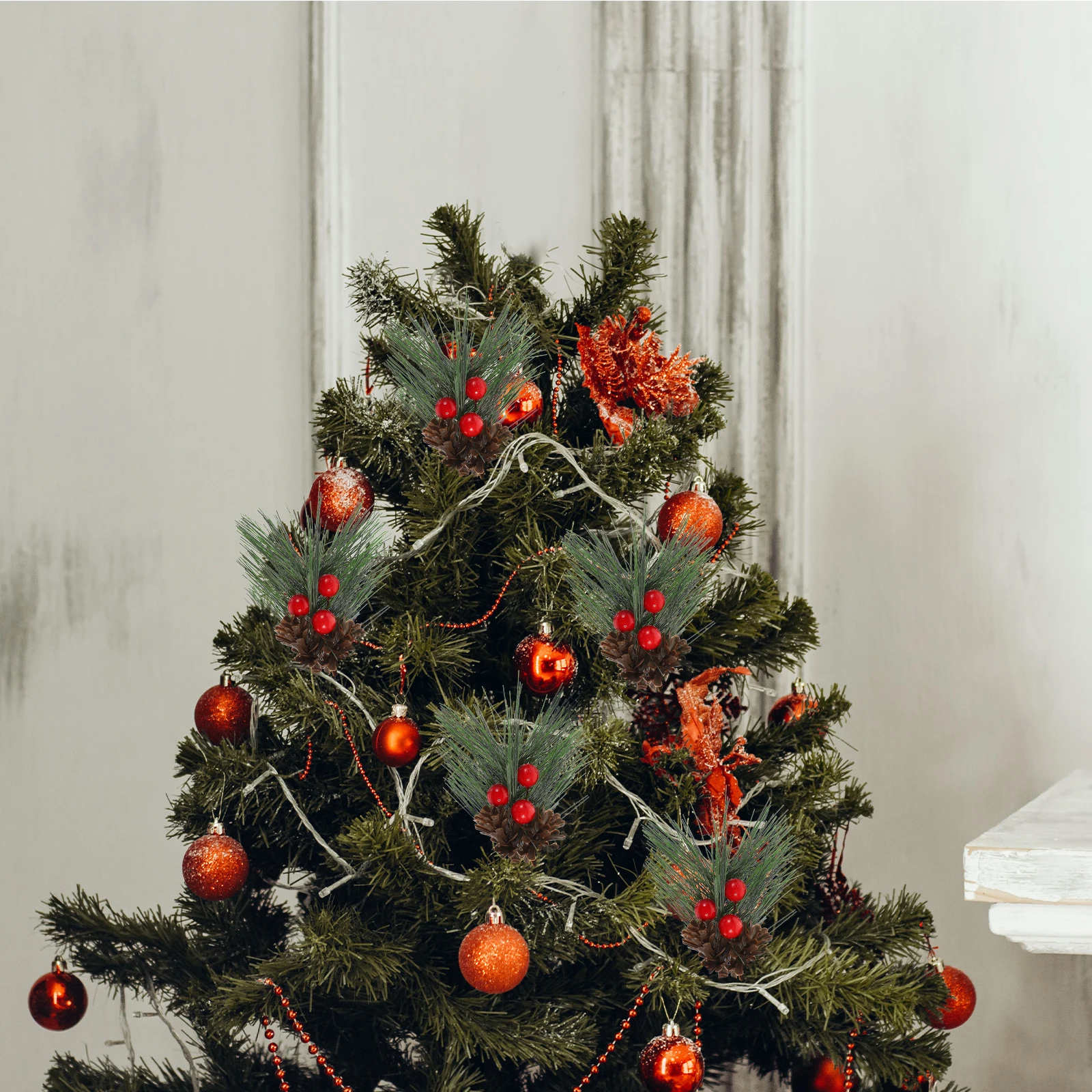 

10 Pcs Inflatable Simulated Pine Cone Decoration Decorations Plastic Christmas Flowers Berry Ornaments
