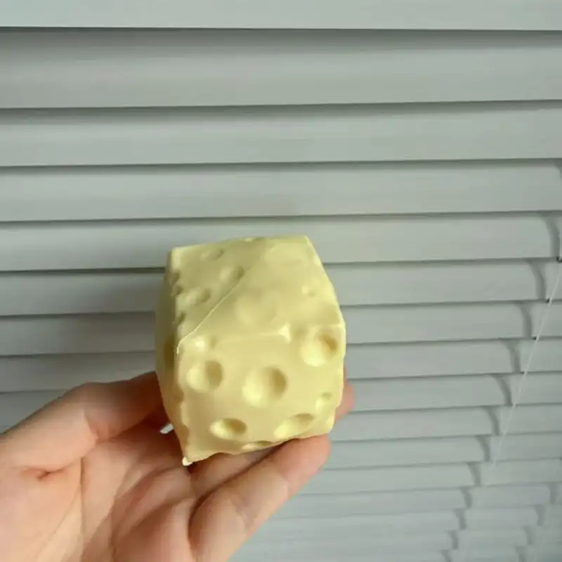 Genuine Vaseline Filled Giant Cheese Squishy Toy 1/3Pcs Soft Squeeze Stress Relief Ball Cute Cheese Shape Slow Rebound Fidget