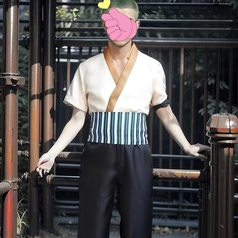 Disfraz de Cosplay de Roronoa Zoro, Camiseta y Pantalones, Disfraz de Pirata de la Serie de TV Live Action, Disfraz de Zoro para Hombres, Ropa para Halloween y Carnaval