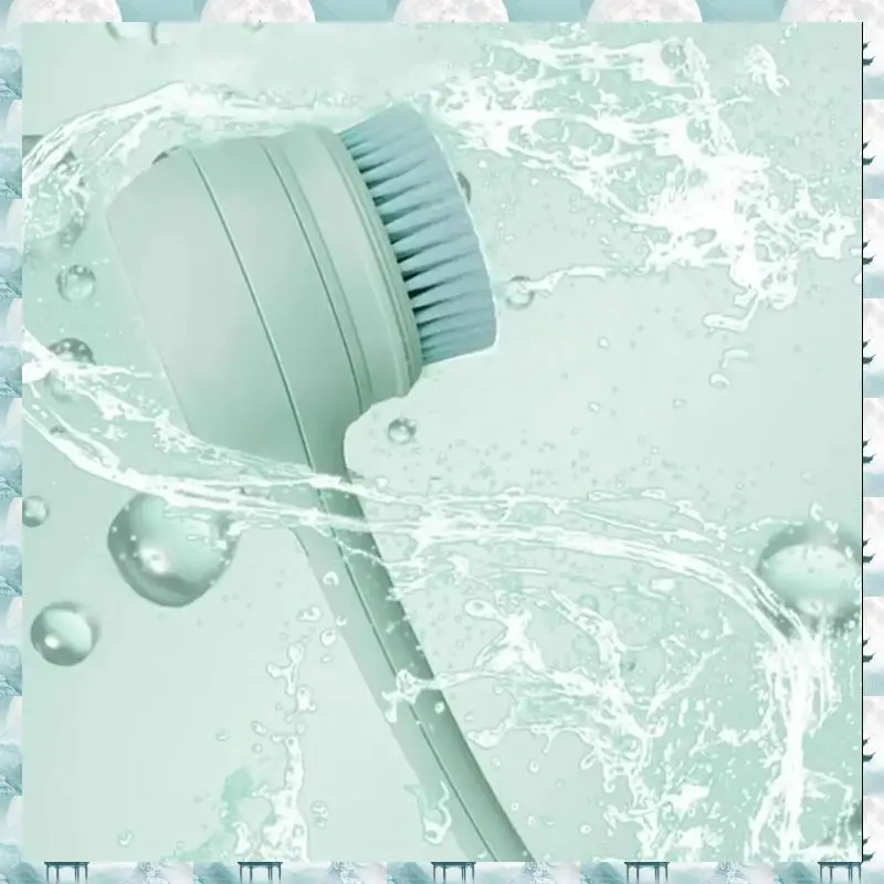 

Caci Electric Bath Brush Withlong Handle 5 Interchangeable Heads Body Scrubber Fordeep Cleaning
