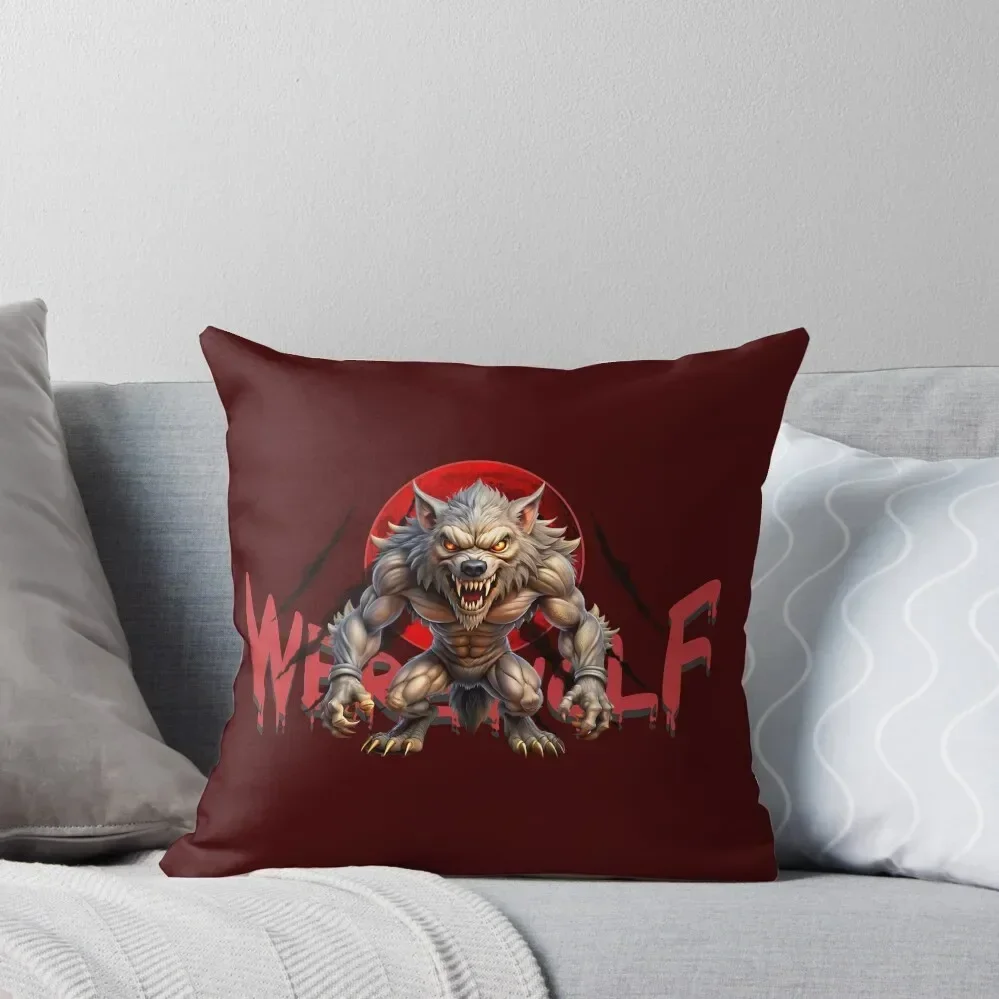 

WEREWOLF AND THE RED MOON - CLAWS TERROR HALLOWEEN Throw Pillow Luxury Pillow Cover Cushions Cover Sofas Covers pillow
