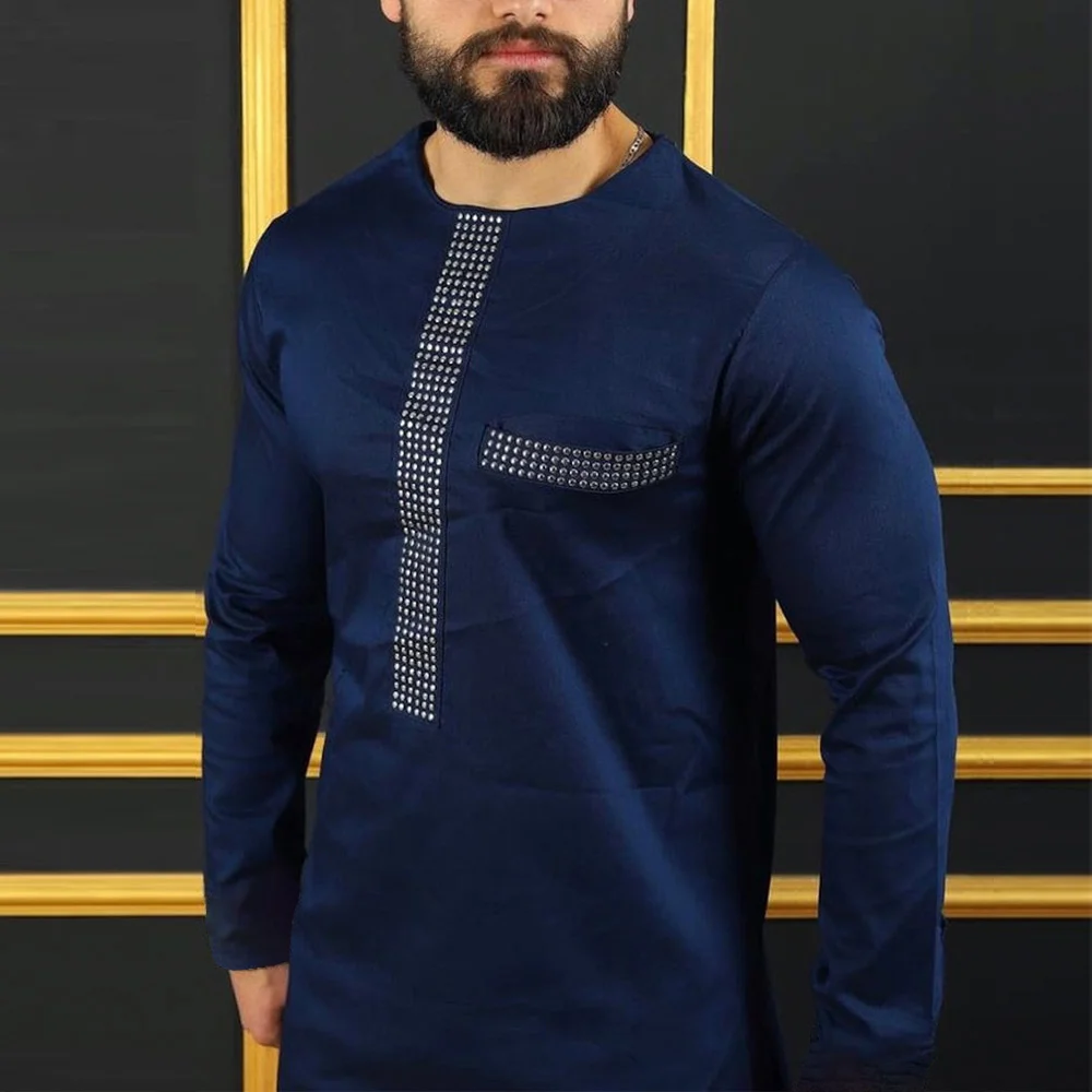 2024 neue afrikanische traditionelle elegante Kleidung Casual Fit Set Herren bekleidung Business-Anzug 2-teiliges Set Kaunda-Stil Herren anzug