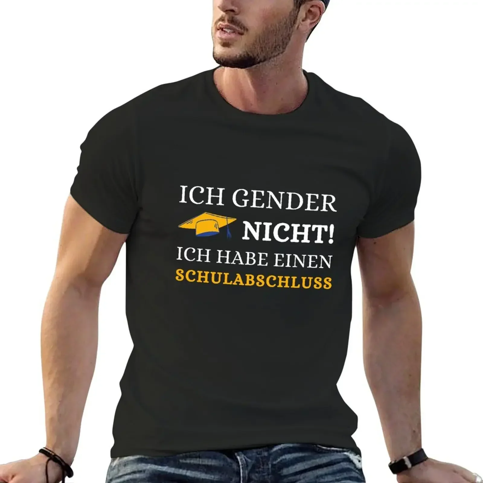 ich gender nicht ich habe einen s T-Shirt graphics vintage graphic tee oversized t shirt men