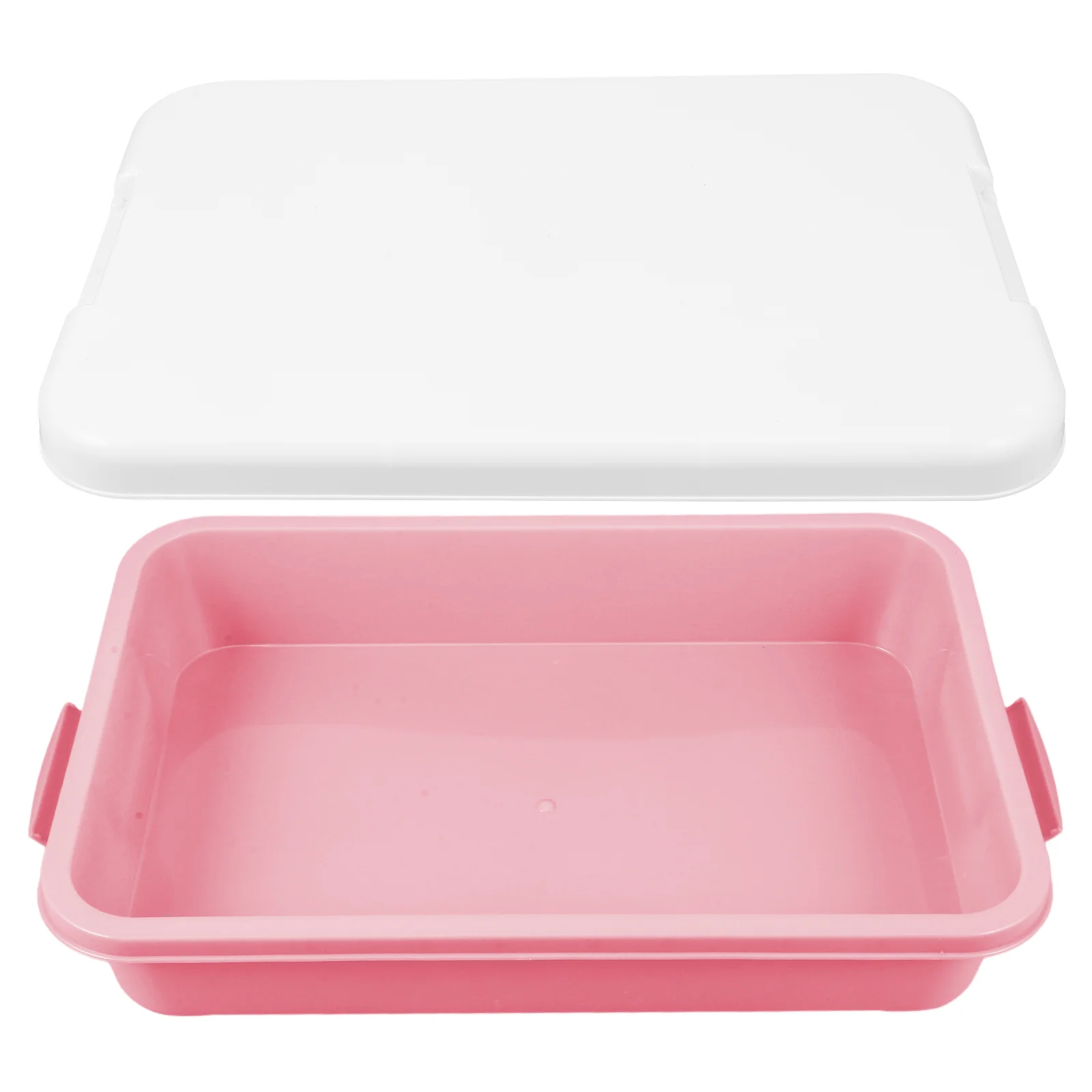 Plastic Sandbox Tray for Kids Toy Outdoor Water Proof With Lid Pink Portable Empty Toddler