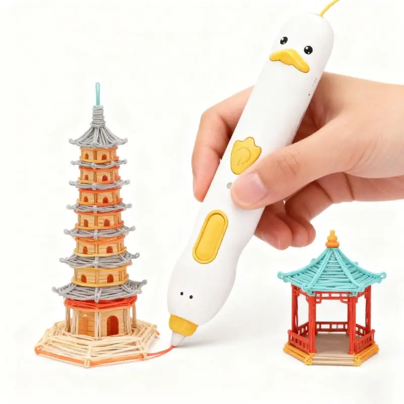 

New 1 Set DIY Drawing Pens PCL Low-Temperature 3D Printing Pen With 236inch Filament USB Charging Christmas Gift For Beginners