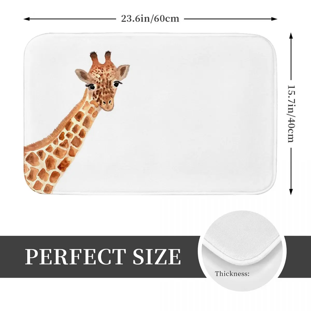 Watercolor Giraffe Non-slip Doormat Floor Mat Cushion Carpet Rug for Kitchen Entrance Home Living room Footpad Mats