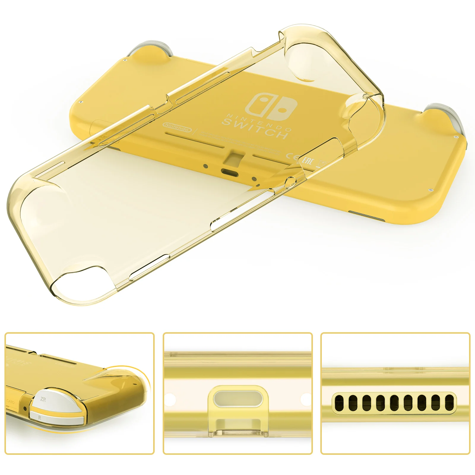 هيستوب متوافق مع سويتش لايت حافظة حمل ، سويتش لايت حافظة واقية مع تي بي يو ناعم حافظة ألعاب بطاقة 6 قبعات قبضة الإبهام