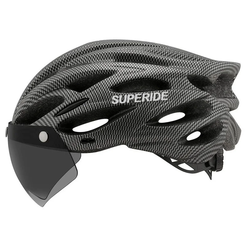 SUPERIDE Fahrradhelm für Herren und Damen, mit magnetischer Schutzbrille und Sonnenblende, Sport, ultraleicht, Rennrad, MTB, Fahrradhelm