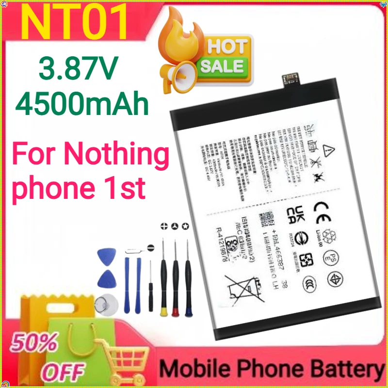 

New 3.87V 4500mAh NT01 Replacement Battery for Nothing Phone 1st Generation Mobile Phone Battery+tools