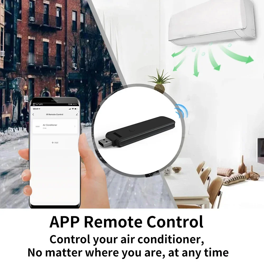 Tuya Smart RF ИК-пульт дистанционного управления Wi-Fi USB Power Умный дом для кондиционера ТВ LG TV Поддержка Alexa, Google Home Assistant