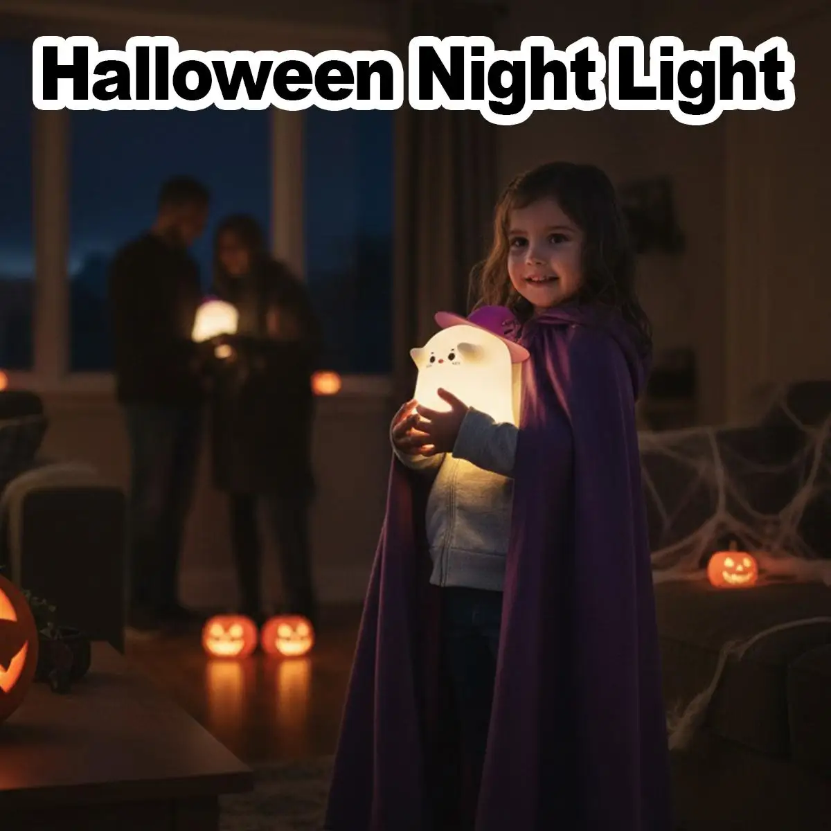 Oplaadbaar Halloween Led-nachtlampje Zachte lamp Pompoen Draagbaar Kinderen Schattig Licht Squishy Kindernieuwigheid Nachtlampje Kinderkamer