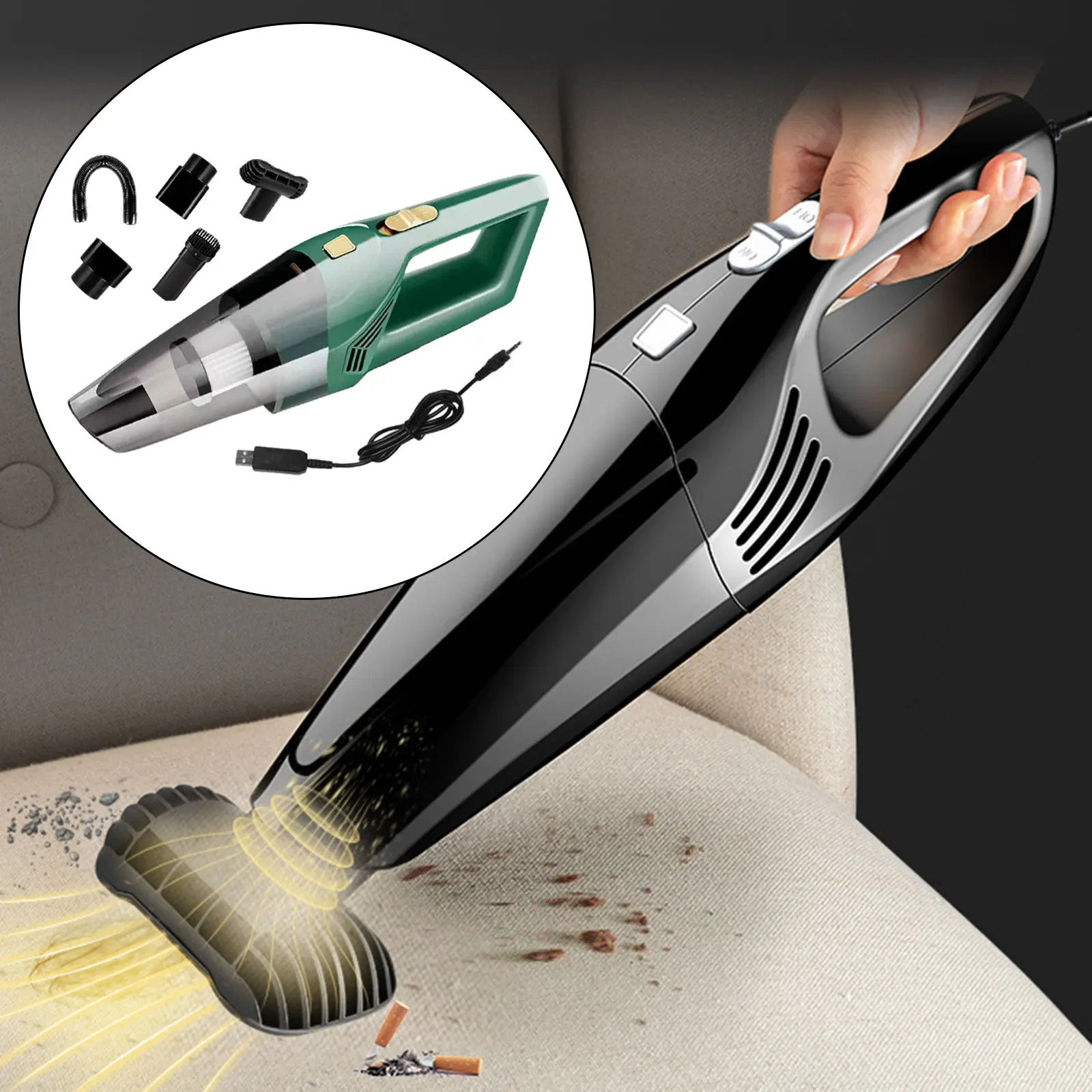 Portable Car Vacuum Cleaner 12V High Power for Detailing Cleaning Pet Hair Bedroom