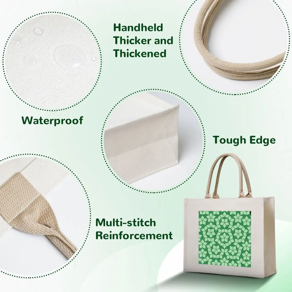 Aperiodic tiling - Light and dark green 2 Tote Bag shopping cart bags custom fabric bag tote bag women