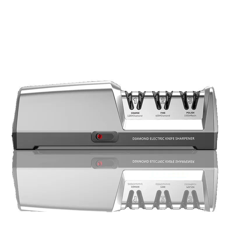 TG2302 Electric Three-Stage Knife Sharpener with Bevel Grinding for Kitchen Knives and Scissors; Features Sharpening and Polishi
